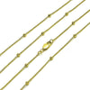 Gargantilla Básica 04.213.0248.30 Oro Laminado, Diseño de Rolo y Bola, Diseño de Rolo, Pulido, Dorado