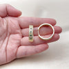 Argolla Huggie 02.210.0056.5.30 Oro Laminado, con Zirconia Cubica Verde y Micro PaveBlanca, Pulido, Dorado