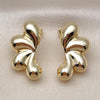 Arete Dormilona 02.428.0035 Oro Laminado, Diseño de Hueco, Pulido, Dorado