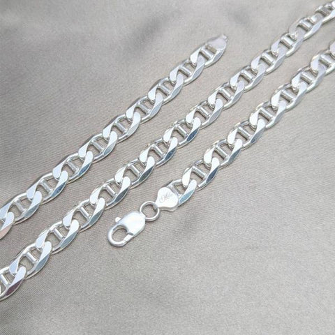 Pulsera Básica 03.420.0030.09 Plata Rodinada, Diseño de Mariner, Pulido, Plateado