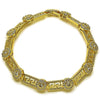 Pulsera Elegante 03.283.0507.08 Oro Laminado, Diseño de Llave Griega y Cluster, Diseño de Llave Griega, con Zirconia Cubica Blanca, Pulido, Dorado