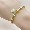 Pulsera Elegante 03.341.0236.11 Oro Laminado, Diseño de San Benito y Cruz, Diseño de San Benito, Pulido, Dorado