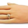 Anillo Elegante 01.341.0170 Oro Laminado, Diseño de Concha, Pulido, Dorado
