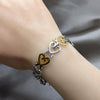 Pulsera Elegante 03.63.22105.08 Acero Inoxidable, Diseño de Corazon, Pulido, Dos Tonos