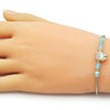 Pulsera Elegante 03.213.0391.1.07 Oro Laminado, con Cristal Turquoise, Esmaltado Turquesa, Dorado