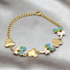 Pulsera Elegante 03.63.22116.08 Acero Inoxidable, Diseño de Mariposa, Pulido, Dorado