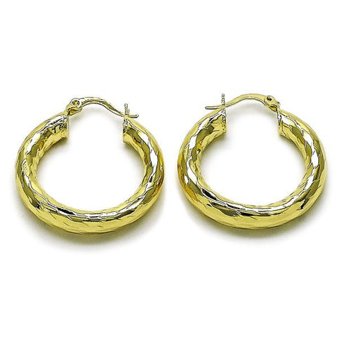 Argolla Mediana 02.213.0811.30 Oro Laminado, Diseño de Hueco, Diamantado, Dorado