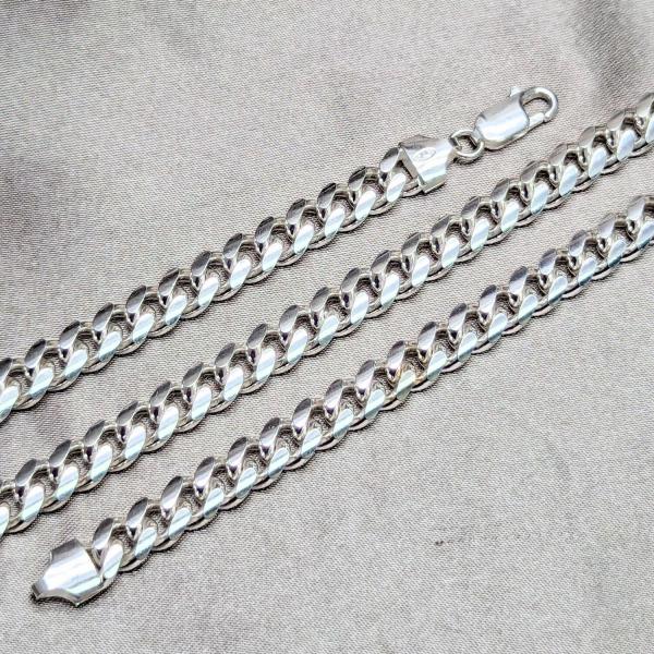 Gargantilla Básica 04.420.0008.24 Plata Rodinada, Diseño de Miami Cubana, Pulido, Plateado