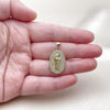 Dije Religioso 05.156.0208 Oro Laminado, Diseño de San Judas, con Zirconia Cubica Blanca, Pulido, Dorado