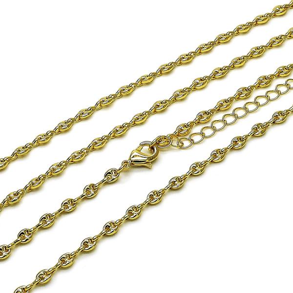 Gargantilla Elegante 04.326.0005.18 Oro Laminado, Diseño de Puff Mariner, Pulido, Dorado