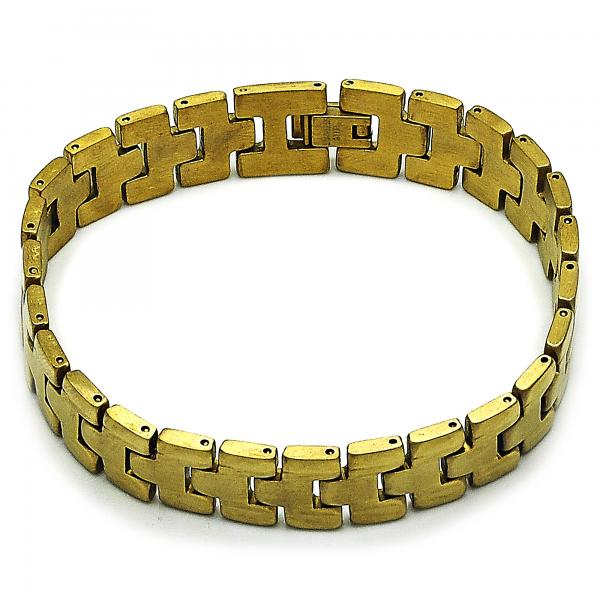 Pulsera Solida 03.114.0307.3.08 Acero Inoxidable, Pulido, Dorado