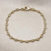 Pulsera Elegante 04.326.0005.07 Oro Laminado, Diseño de Puff Mariner, Pulido, Dorado