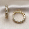 Argolla Huggie 02.283.0240.25 Oro Laminado, con Micro Pave Blanca, Pulido, Dorado