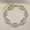 Pulsera Elegante 03.213.0384.07 Oro Laminado, Diseño de Puff Mariner y Mariner, Diseño de Puff Mariner, Pulido, Dorado