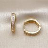 Argolla Huggie 02.283.0260.18 Oro Laminado, con Zirconia Cubica Blanca, Pulido, Dorado
