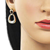 Arete Dormilona 02.170.0562.1 Oro Laminado, Pulido, Tricolor