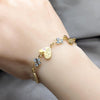 Pulsera Elegante 03.63.22113.08 Acero Inoxidable, Diseño de Corazon y Mariposa, Diseño de Corazon, con Cristal Blanca, Pulido, Dorado
