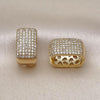 Argolla Huggie 02.283.0170.15 Oro Laminado, Diseño de Chunky, con Zirconia Cubica Blanca, Pulido, Dorado
