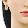 Argolla Huggie 02.283.0263.20 Oro Laminado, Diseño de Baguette, con Zirconia Cubica Blanca y Micro PaveBlanca, Pulido, Dorado
