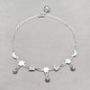 Tobillera Elegante 03.409.0085.10 Plata Rodinada, Diseño de Flor y Luna, Diseño de Flor, Pulido, Plateado