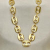 Gargantilla Básica 04.326.0003.30 Oro Laminado, Diseño de Puff Mariner, Pulido, Dorado