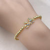 Pulsera Elegante 03.299.0111.07 Oro Laminado, Diseño de Bead Expandible y Osito, Diseño de Bead Expandible, con Micro Pave Multicolor, Pulido, Dorado