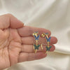 Argolla Mediana 02.341.0140.35 Oro Laminado, Diseño de Mariposa, con Micro Pave Multicolor, Pulido, Dos Tonos