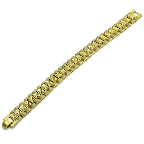 Pulsera Solida 03.213.0377.08 Oro Laminado, Mate, Dorado