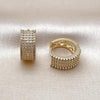 Argolla Huggie 02.283.0286.15 Oro Laminado, con Micro Pave Blanca, Pulido, Dorado