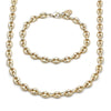 Collar y Pulso 06.63.0299 Oro Laminado, Diseño de Puff Mariner, Pulido, Dorado