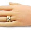 Anillo Elegante 01.341.0150 Oro Laminado, Diseño de Corazon, Pulido, Dorado