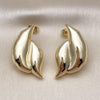 Arete Dormilona 02.428.0050 Oro Laminado, Diseño de Hueco, Pulido, Dorado