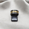 Anillo de Hombre 01.63.0638.09 Acero Inoxidable, Diseño de Amor, Esmaltado Negro, Dorado