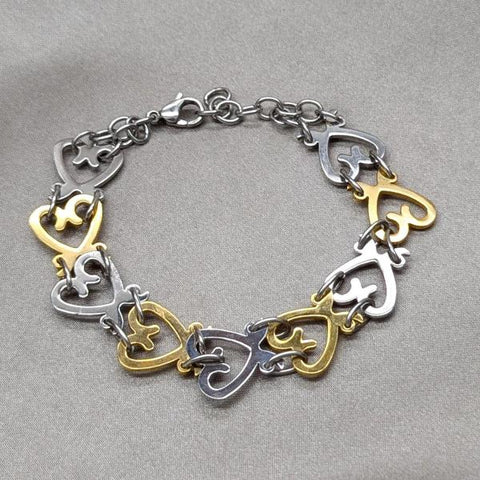 Pulsera Elegante 03.63.22105.08 Acero Inoxidable, Diseño de Corazon, Pulido, Dos Tonos