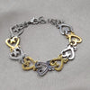 Pulsera Elegante 03.63.22105.08 Acero Inoxidable, Diseño de Corazon, Pulido, Dos Tonos
