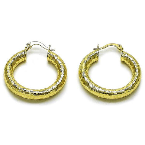 Argolla Mediana 02.213.0818.30 Oro Laminado, Diseño de Hueco, Diamantado, Dorado