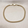 Pulsera Básica 04.63.1424.07 Oro Laminado, Diseño de Miami Cubana, Diamantado, Dorado