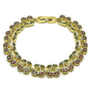 Pulsera Tennis 03.284.0060.1.07 Oro Laminado, Diseño de Cereza, con Micro Pave Granate y Verde, Pulido, Dorado