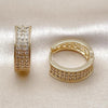 Argolla Huggie 02.283.0274.20 Oro Laminado, con Zirconia Cubica Blanca, Pulido, Dorado