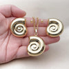 Juego de Arete y Dije de Adulto 10.282.0015 Oro Laminado, Diseño de Caracol y Hueco, Diseño de Caracol, Pulido, Dorado