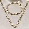 Collar y Pulso 06.63.0300 Oro Laminado, Diseño de Puff Mariner, Pulido, Dorado