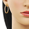 Argolla Huggie 02.195.0297.5.30 Oro Laminado, con Zirconia Cubica Rosado, Pulido, Dorado