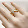 Anillo Multi Piedra 01.266.0054 Oro Laminado, con Zirconia Cubica Blanca, Pulido, Dorado