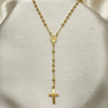 Rosario Fino 09.02.0062.18 Oro Laminado, Diseño de Cruz y Jesus, Diseño de Cruz, Pulido, Dorado