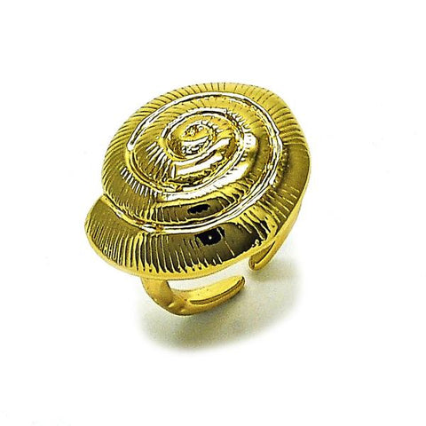 Anillo Elegante 01.282.0002 Oro Laminado, Diseño de Caracol, Pulido, Dorado