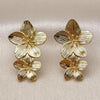 Arete Dormilona 02.282.0062 Oro Laminado, Diseño de Flor, Diamantado, Dorado