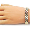 Pulsera Solida 03.213.0388.08 Oro Laminado, Pulido, Dorado