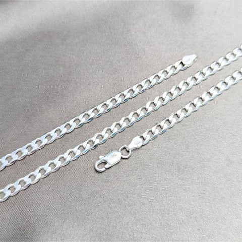 Pulsera Básica 03.420.0029.07 Plata Rodinada, Diseño de Cubana, Pulido, Plateado