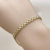 Pulsera Básica 03.213.0354.07 Oro Laminado, Diseño de Bismarco, Pulido, Tricolor