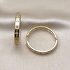 Argolla Huggie 02.204.0056.35 Oro Laminado, Diseño de Estrella, con Zirconia Cubica Blanca, Pulido, Dorado
